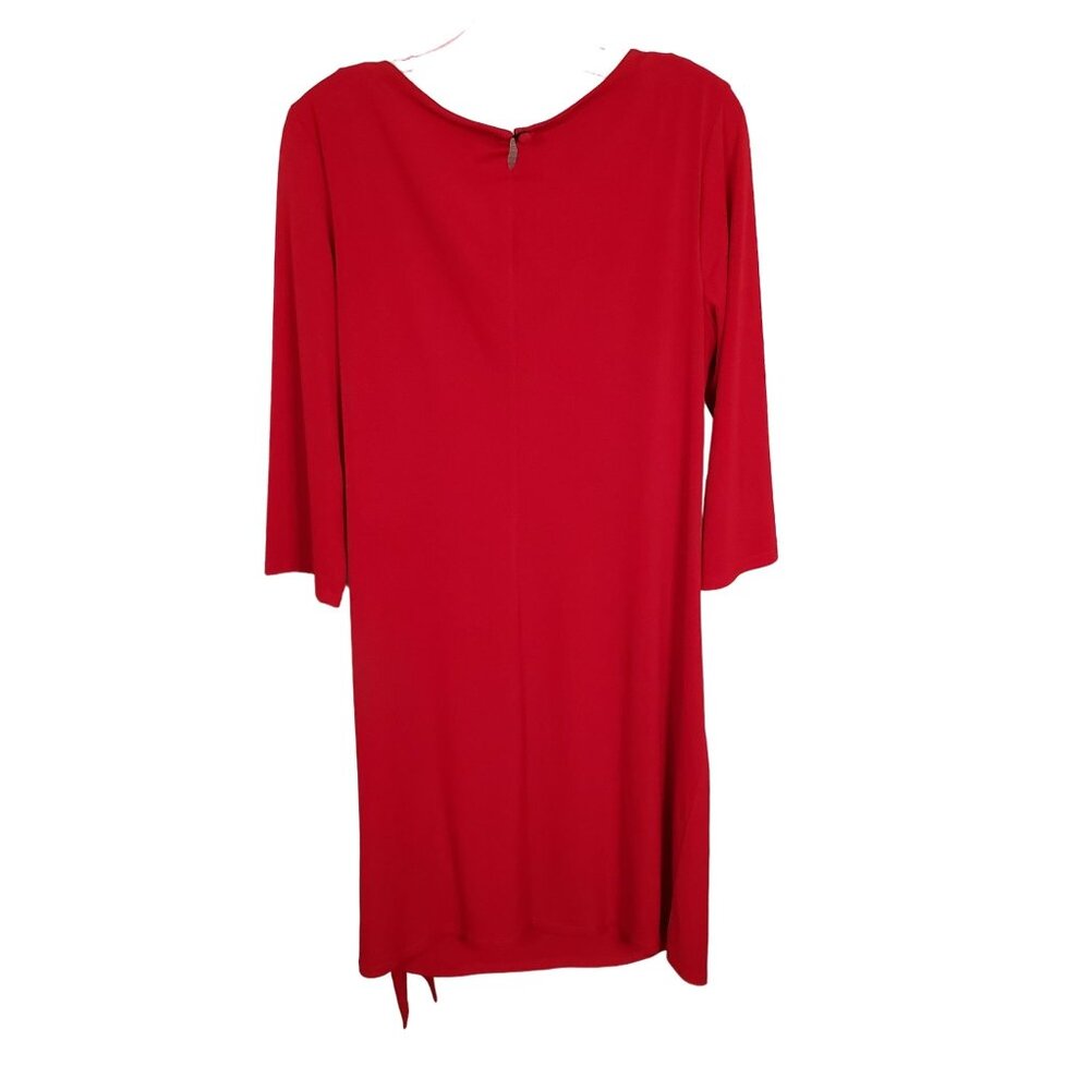 Chetta B 14 Dress Draped Stretch Jersey Knit Side Gathered Tie Ribbon Belt Party - Picture 3 of 8